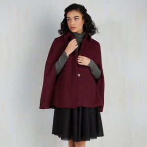 Sophisticated Saunter Cape in Maroon